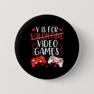 For Video Games Valentine Gamer Design 6 Cm Round Badge