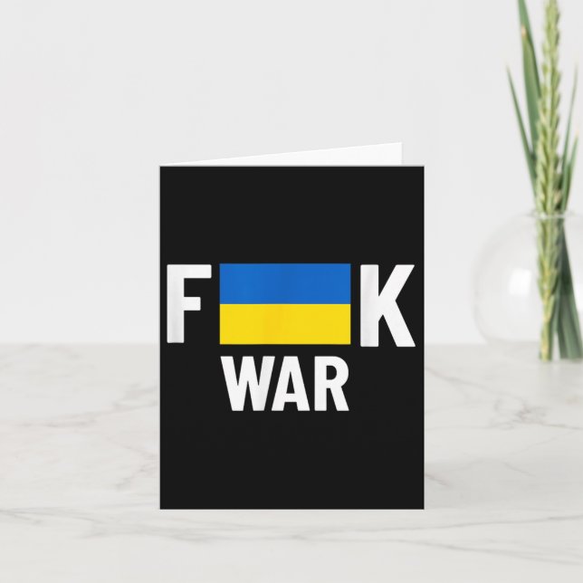 For War In Ukraine Flag  Card (Front)