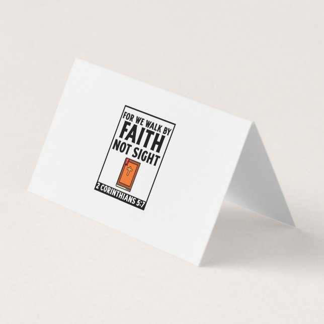 For we walk by faith  christian religious faith bi business card (Front)