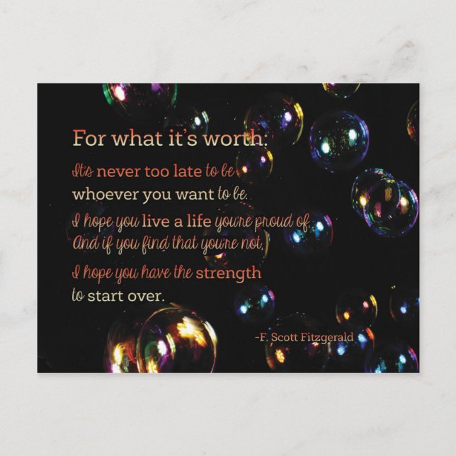 For what it's Worth Postcard (Front)
