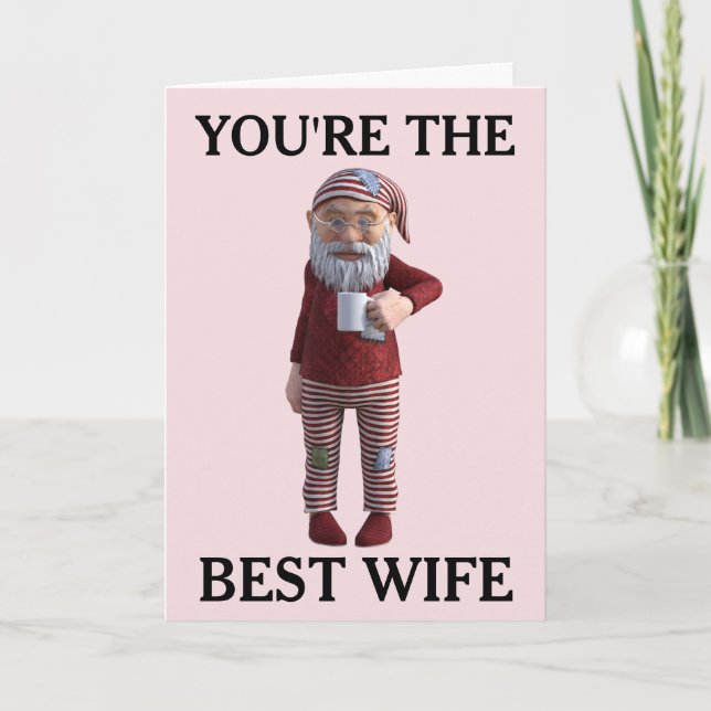 FOR WIFE GNOME ELF CHRISTMAS CARD (Front)
