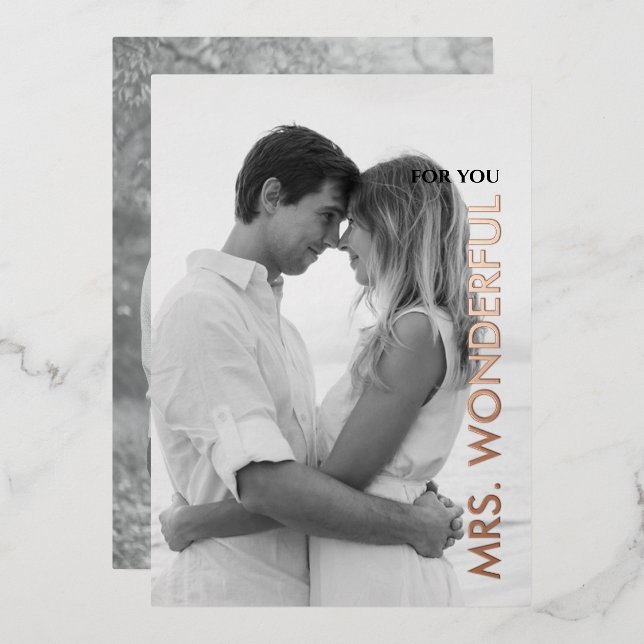 For Wife on Valentine's Day Custom Photo Card (Front/Back)