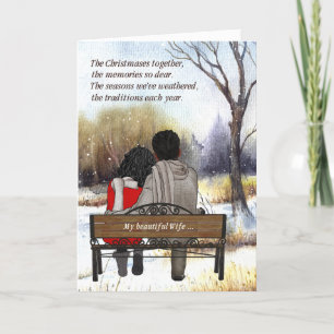for Wife Young African American Couple Holiday Card