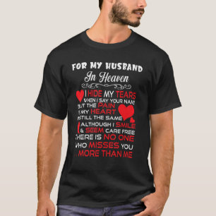 For Wives Loving & Missed Her Husband In Heaven Lo T-Shirt