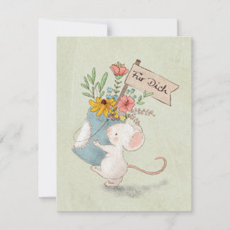for you mouse with flowers card