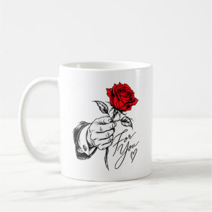 For You – Romantic Red Rose Coffee Mug
