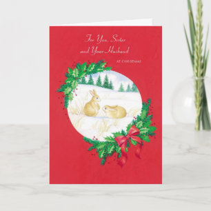 For You, Sister and Your Husband at Christmas Holiday Card