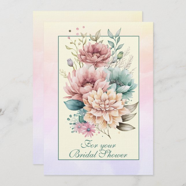 For your Bridal Shower Pastel Floral  Card (Front/Back)