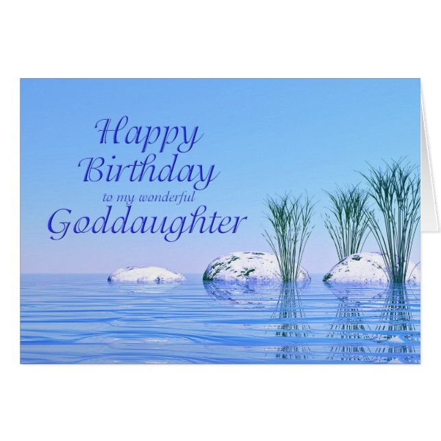 For your Goddaughter, a Spa Like, Blue Birthday (Front Horizontal)