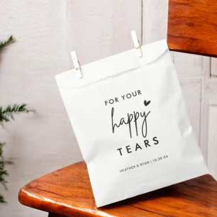 For Your Happy Tears Wedding Tissue Packet Favour Bag