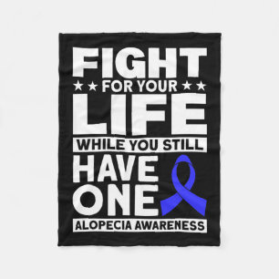 For Your Life Support Alopecia Awareness Ribbon  Fleece Blanket