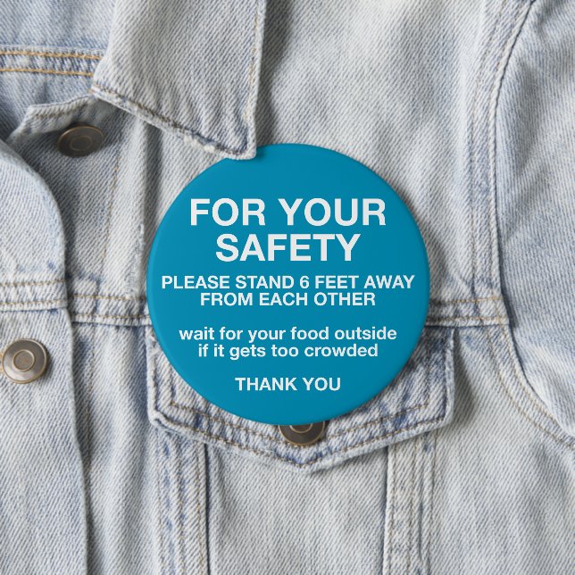 For Your Safety 10 Cm Round Badge (In Situ)