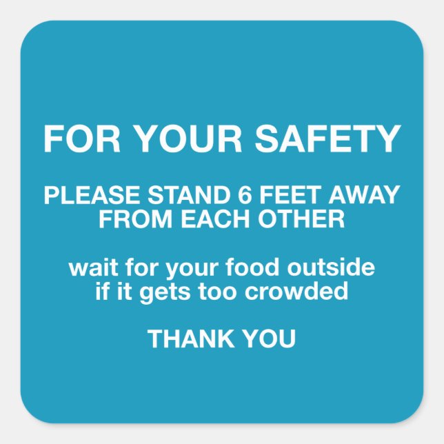 For Your Safety Square Sticker (Front)