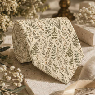 Foraged Forest Fern & Mushroom Tie
