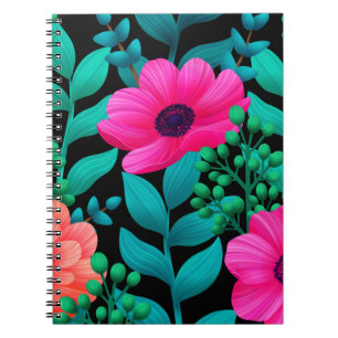 Foral And Glamour Seamless Pattern Natural Spring Notebook