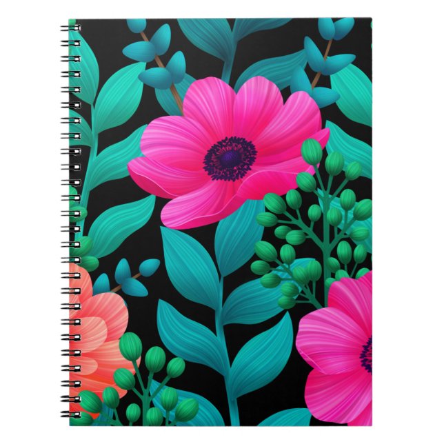 Foral And Glamour Seamless Pattern Natural Spring  Notebook (Front)