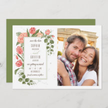 Foral Embrace Save the Date Photo Card