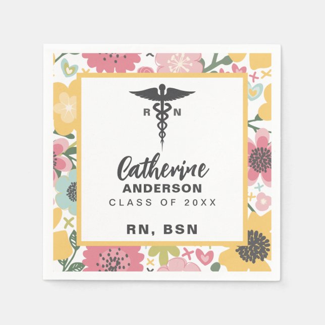 Foral RN BSN Nurse Napkin (Front)