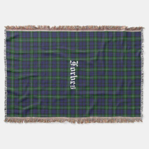 Forbes Clan Tartan Plaid Custom Throw Blanket