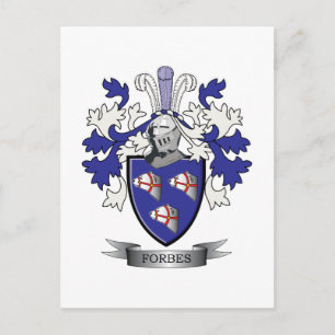 Forbes Family Crest Coat of Arms Postcard