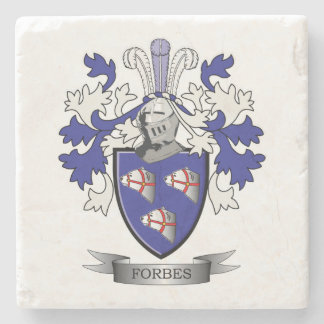 Forbes Family Crest Coat of Arms Stone Coaster