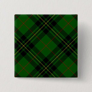 Forbes tartan green black plaid 15 cm square badge