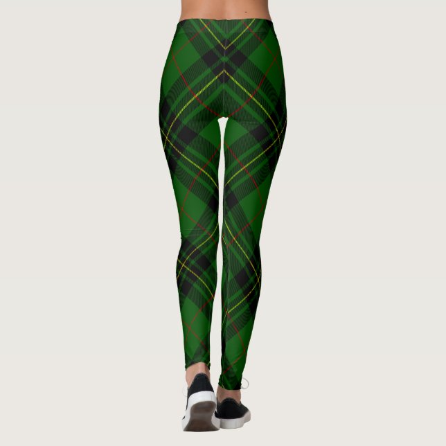 Forbes tartan green black plaid leggings (Back)
