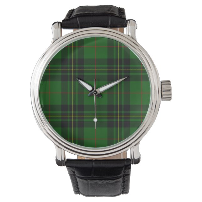 Forbes tartan green black plaid watch (Front)