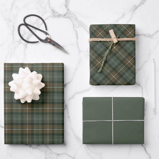 Forbes Weathered Original Scottish Tartan  Wrapping Paper Sheet (Front)