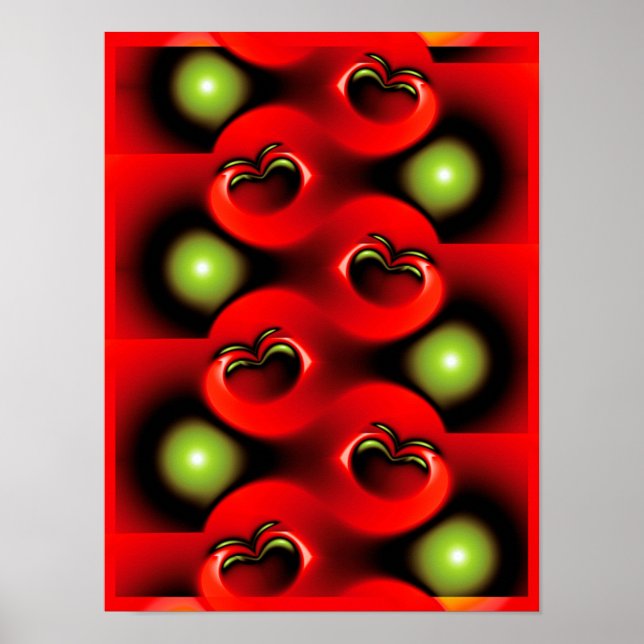 Forbidden Apple Wave Fractal Pattern Poster (Front)