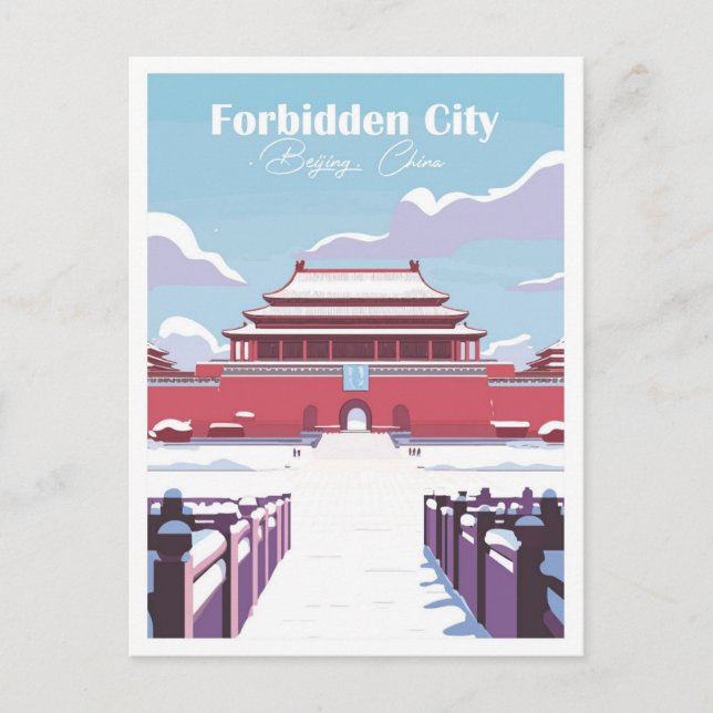 Forbidden City China Travel Place illustration Postcard (Front)