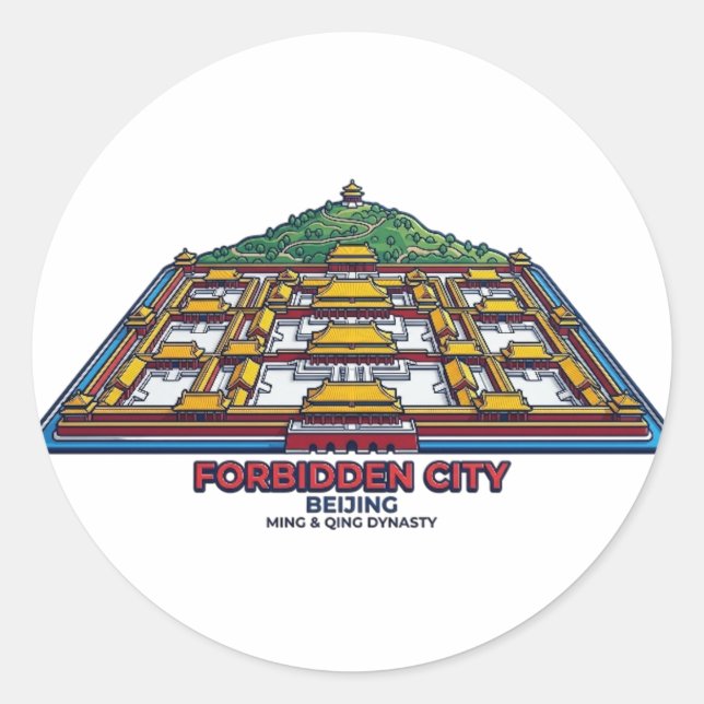 FORBIDDEN CITY CLASSIC ROUND STICKER (Front)