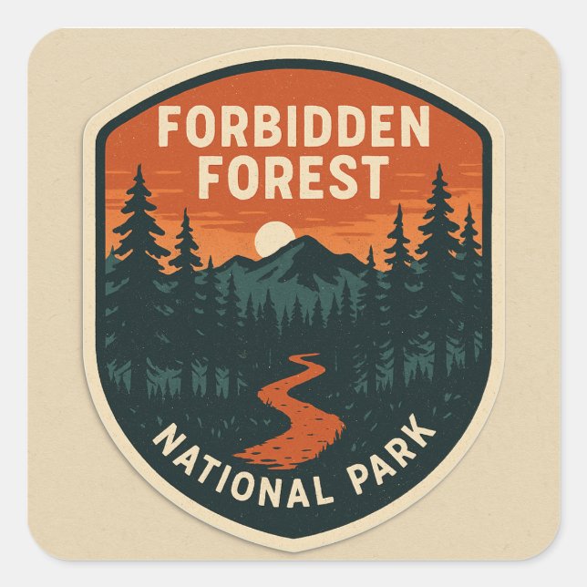 Forbidden Forest National Park  Square Sticker (Front)