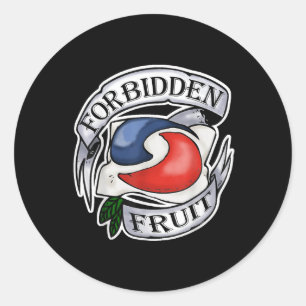 Forbidden Fruit Stupid Teen Challenge Tattoo Pod  Classic Round Sticker