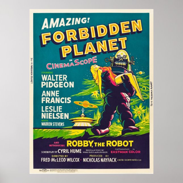 Forbidden Planet - 1956 Vintage Movie Poster (Front)