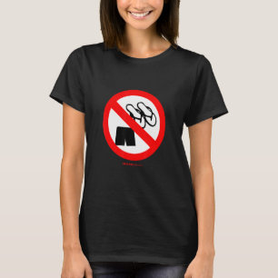 Forbidden Sandals And Shorts Road Sign Funny Beach T-Shirt