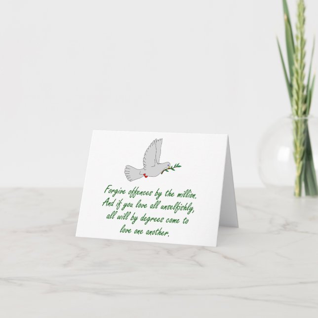 Force May Subdue - Forgiveness Quotes Card (Front)