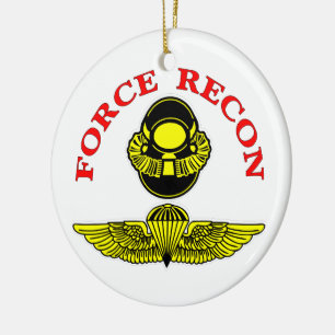 Force Recon Bubblehead Jumpwings Ceramic Ornament