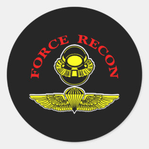 Force Recon Diver Jumpblack Classic Round Sticker