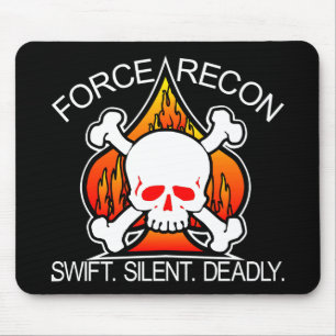 Force Recon Skull Black Mouse Pad