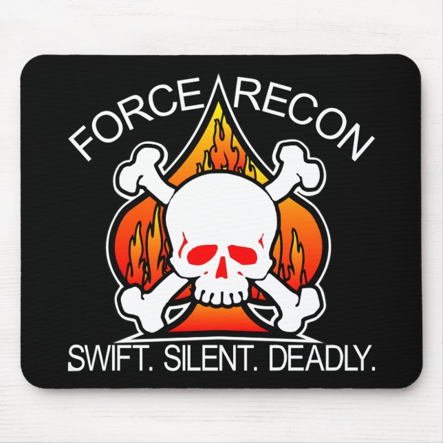 Force Recon Skull Black Mouse Pad (Front)