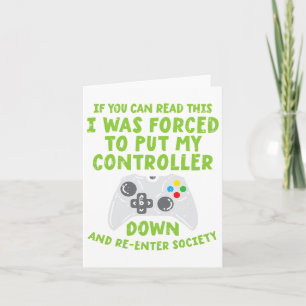 Forced Controller Down Re Enter Society Funny Gami Card