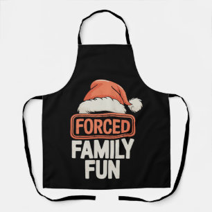 Forced Family Fun Christmas Santa Hat Xmas Holiday Apron