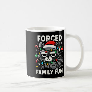 Forced Family Fun – Funny Sarcastic Raccoon Xmas C Coffee Mug