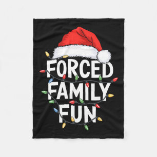 Forced Family Fun Men Women Kids Christmas Pyjamas Fleece Blanket