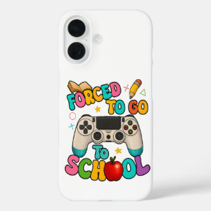 Forced to Go to School Gamer Back To School iPhone 16 Case