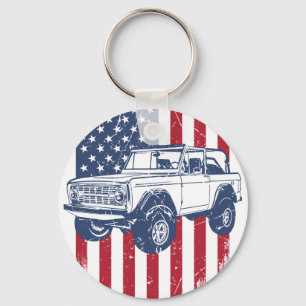 Ford Bronco 4x4 Truck American Classic Art Print Key Ring