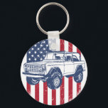 Ford Bronco 4x4 Truck American Classic Art Print Key Ring<br><div class="desc">A stylish keychain featuring a vintage classic car design. A perfect accessory for car lovers and collectors. Great for everyday use or as a small and thoughtful gift for classic car enthusiasts.</div>