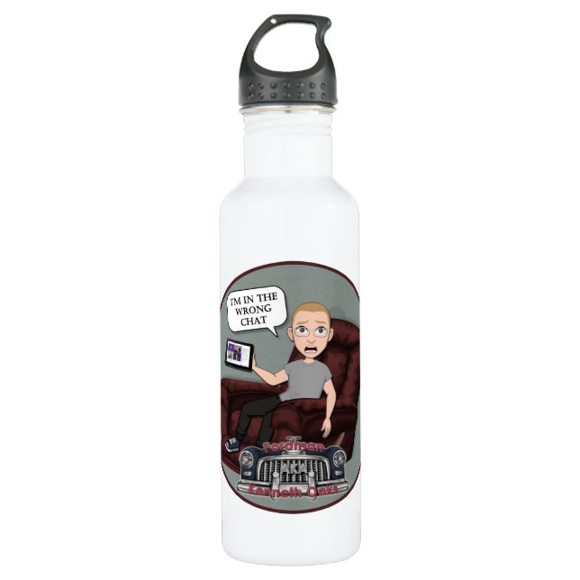 Fordman "I'm in the wrong chat!" Water Bottle (Front)