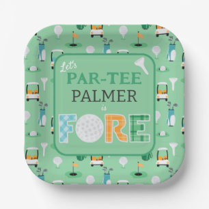 Fore, 4th Birthday Let's Par-tee Golf Party Paper Plate